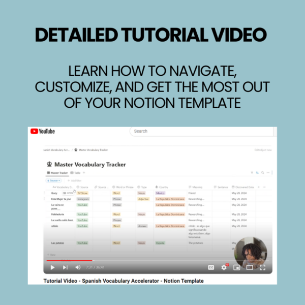 Notion Template Spanish Vocabulary Accelerator - Image 11