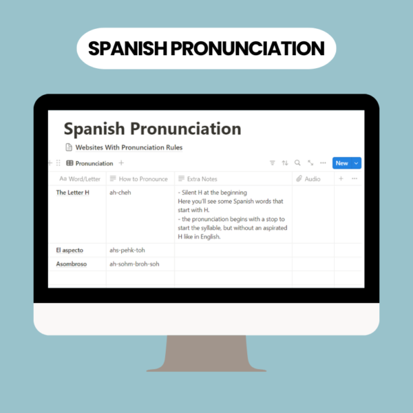 Notion Template Spanish Vocabulary Accelerator - Image 4